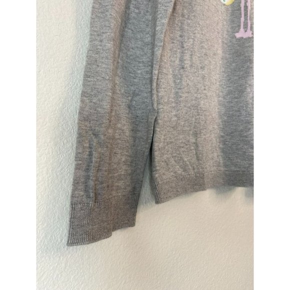 Talbots women's medium grey long sleeve‎ flamingo lightweight knit sweater top - Picture 4 of 6